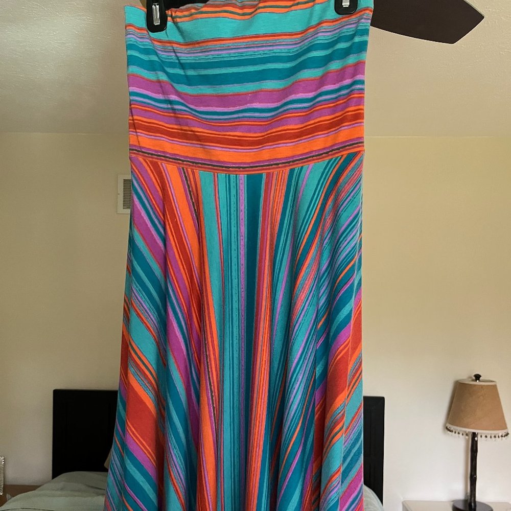 Strapless multi color dress